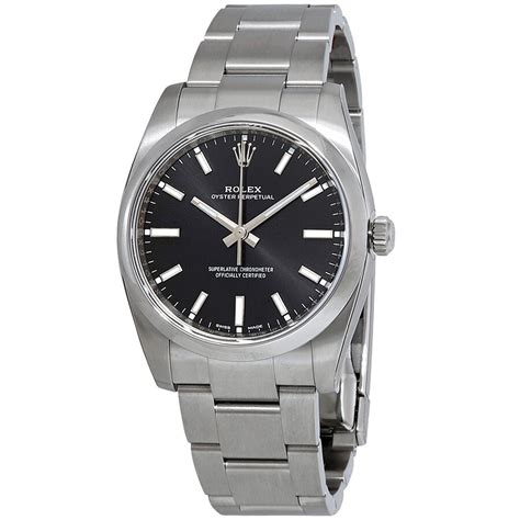 rolex oyster perpetual automatic black dial ladies watch 114200bkso|rolex oyster 34mm.